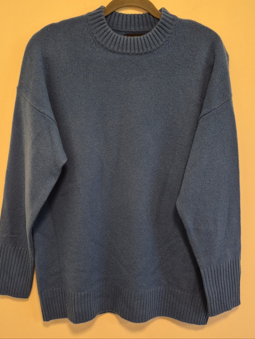 NAADAM Luxe 100% Cashmere Oversized Crewneck Sweater Teal Blue $298 Size S - Picture 2 of 10